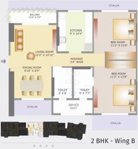 Project Image of 803.0 - 960.0 Sq.ft 2 BHK Apartment for buy in Tridhaatu Hersh Aangan