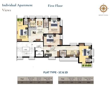 Project Image of 883.0 - 1254.0 Sq.ft 2 BHK Apartment for buy in Dishari Enclave
