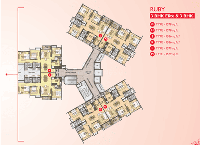Project Image of 1577 Sq.ft 3 BHK Apartment / Flat for sale in Navalur for Rs. 14500000