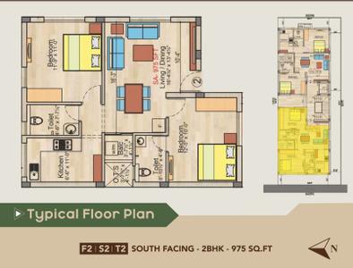 Project Image of 955.0 - 975.0 Sq.ft 2 BHK Apartment for buy in Kaaviya Gardens Mohan Castle