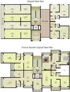 Project Image of 635.0 - 875.0 Sq.ft 1 BHK Apartment for buy in Vardhaman Galaxy 1 2 3