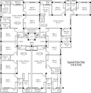 Project Image of 1065.0 - 1173.0 Sq.ft 3 BHK Apartment for buy in Kenaan Om Muruga Homes