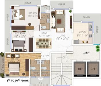 Project Image of 662.0 - 884.0 Sq.ft 3 BHK Apartment for buy in Garodia Anand Bhavan Pristino