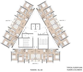 Project Image of 746.15 - 851.53 Sq.ft 3 BHK Apartment for buy in Sunteck Beach Residences 2