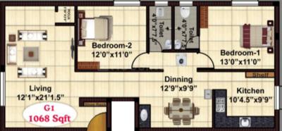 Project Image of 723.0 - 1068.0 Sq.ft 2 BHK Apartment for buy in JKB Sesha Enclave
