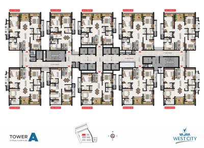 Project Image of 1419.98 - 2029.97 Sq.ft 2.5 BHK Apartment for buy in Vajra West City Phase I