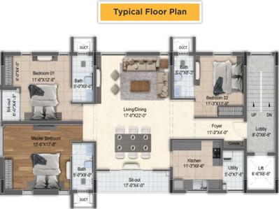 Project Image of 0.0 - 1377.0 Sq.ft 3 BHK Apartment for buy in DRA Raghavendra