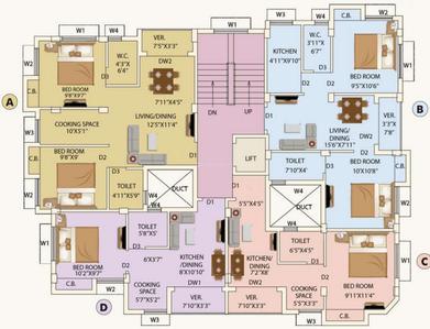 Project Image of 491.0 - 879.0 Sq.ft 1 BHK Apartment for buy in Eden Tolly Court