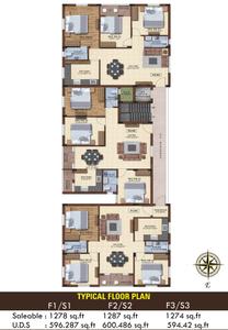 Project Image of 1012.0 - 1287.0 Sq.ft 2 BHK Apartment for buy in Global Castle