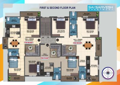 Project Image of 735.0 - 1050.0 Sq.ft 2 BHK Apartment for buy in Sri Sai Sarvesh Apartment