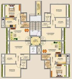 Project Image of 339.0 - 555.0 Sq.ft 1 BHK Apartment for buy in Veena Dynasty Ph II