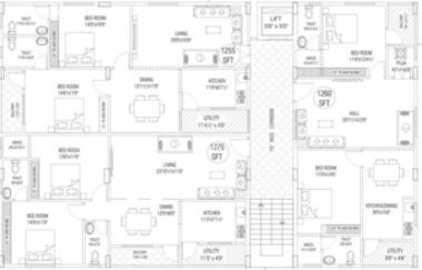 Project Image of 1255.0 - 1275.0 Sq.ft 2 BHK Apartment for buy in Fortune Dhatri Residency