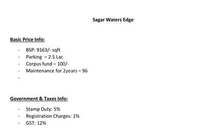 Project Image of 867.0 - 1319.0 Sq.ft 2 BHK Apartment for buy in Sagar Waters Edge Phase IV