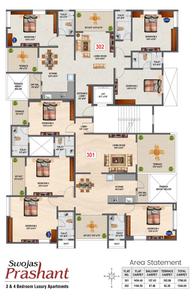 Project Image of 1345.0 - 1352.0 Sq.ft 3 BHK Apartment for buy in Swojas Prashant