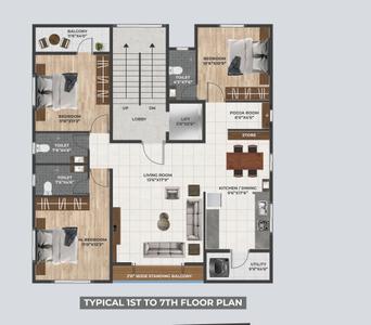 Project Image of 0.0 - 1672.0 Sq.ft 3 BHK Apartment for buy in Morya Darshan