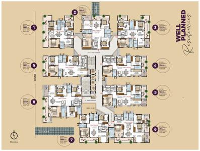 Project Image of 1666.0 - 2559.0 Sq.ft 3 BHK Apartment for buy in Maphar Decent Tower
