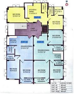 Project Image of 800.0 - 1000.0 Sq.ft 2 BHK Apartment for buy in Madhuri Apartment