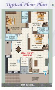 Project Image of 0.0 - 2100.0 Sq.ft 3 BHK Apartment for buy in S Square Sri Lakshmi Residency