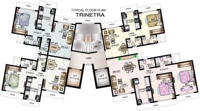 Project Image of 365.0 - 694.0 Sq.ft 1 BHK Apartment for buy in DP Star Trinetra