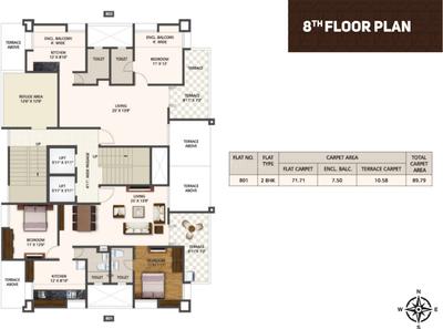 Project Image of 1000 Sq.ft 2 BHK Apartment / Flat for sale in Kondhwa Budruk for Rs. 11500000