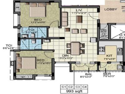 Project Image of 934.0 - 1336.0 Sq.ft 2 BHK Apartment for buy in Acchyuthan Shivam