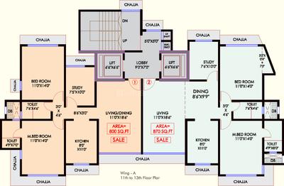 Project Image of 800.0 - 920.0 Sq.ft 2.5 BHK Apartment for buy in DLH Udaka Heights