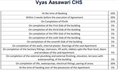 Vyas Aasawari CHS Payment Plan and Price list 1