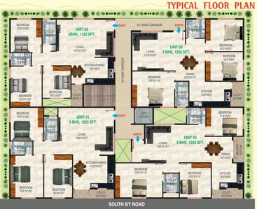 Project Image of 1125.0 - 1225.0 Sq.ft 3 BHK Apartment for buy in Tulasi Brindavan