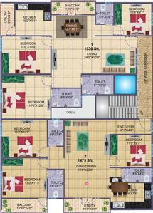 Project Image of 1475.0 - 1530.0 Sq.ft 3 BHK Apartment for buy in Sai Sumukha Luxurite