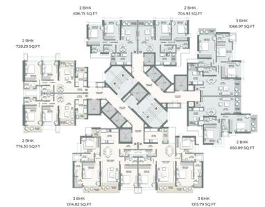 Project Image of 696.75 - 1315.79 Sq.ft 2 BHK Apartment for buy in Raymond The Address By GS Tower 3