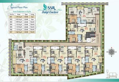 Project Image of 1040.0 - 1560.0 Sq.ft 2 BHK Apartment for buy in SSR Balaji Enclave
