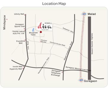 Project Image of 701.0 - 961.0 Sq.ft 2 BHK Apartment for buy in Romell Diva Phase III 21st To 23rd Floor