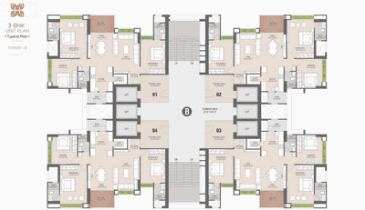 Project Image of 2727.0 - 3843.0 Sq.ft 3 BHK Apartment for buy in Mahaprabhu Harmony Harikesh Tower A B C