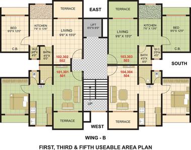 Project Image of 363.0 - 624.0 Sq.ft 1 BHK Apartment for buy in Shrinath Anand Homes Wing A B C