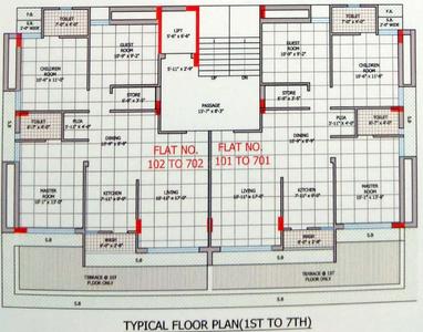 Project Image of 0.0 - 937.0 Sq.ft 3 BHK Apartment for buy in Hansaben V Dobariya Green Avenue