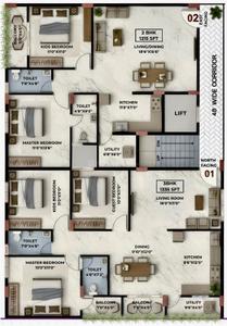 Project Image of 1215.0 - 1335.0 Sq.ft 2 BHK Apartment for buy in SV Ullas Elite