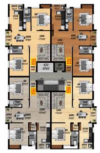 Sri Krishna Kalpa Viruksha Kalpa Viruksha Cluster Plan from 1st to 3rd Floor 1
