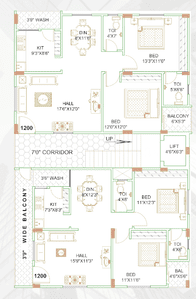 Project Image of 0.0 - 1200.0 Sq.ft 2 BHK Apartment for buy in TKR Luxor Grande