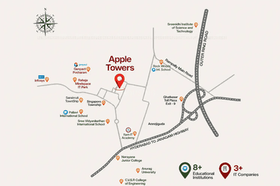 Project Image of 1274.99 - 1900.05 Sq.ft 2 BHK Apartment for buy in Anuhar Apple Towers Phase 1