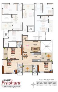 Project Image of 1345.0 - 1352.0 Sq.ft 3 BHK Apartment for buy in Swojas Prashant