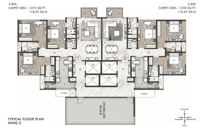Project Image of 888.0 - 1865.0 Sq.ft 2 BHK Apartment for buy in Rustomjee Paramount