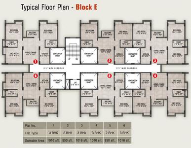 Project Image of 916 Sq.ft 3 BHK Apartment / Flat for sale in Barasat for Rs. 2550000