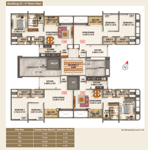 Project Image of 586.63 - 764.24 Sq.ft 2 BHK Apartment for buy in Kumar Princetown Tower C1