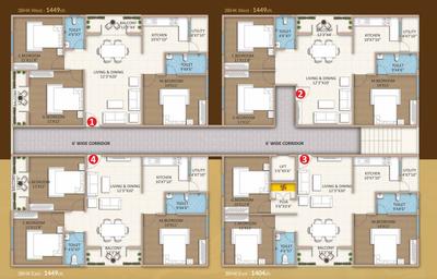 Project Image of 1404.0 - 1449.0 Sq.ft 3 BHK Apartment for buy in SS Sathviks Paradise