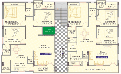 Project Image of 0.0 - 1635.0 Sq.ft 3 BHK Apartment for buy in Vijaya Laxmi Sreevatsa Residency II