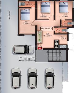 Project Image of 676.0 - 877.0 Sq.ft 2 BHK Apartment for buy in VGK Bar Berry