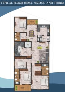 Vishnu Sai Mithra Flats Sai Mithra Flats Cluster Plan from 1st to 3rd Floor 1