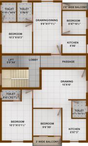 Project Image of 882.0 - 1025.0 Sq.ft 2 BHK Apartment for buy in Pravins Royal Purple