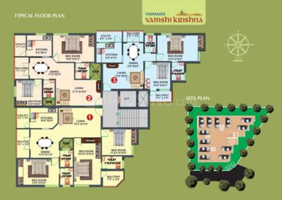 Project Image of 0.0 - 1052.0 Sq.ft 2 BHK Apartment for buy in Vamana Vamanas Vamshi Krishna