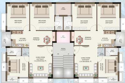 Project Image of 745.0 - 758.0 Sq.ft 3 BHK Apartment for buy in Fazalbhai Gulamhusen Somani Bellevue